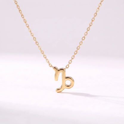 Naszyjnik z symbolem znaku zodiaku Koziorożca — złoty